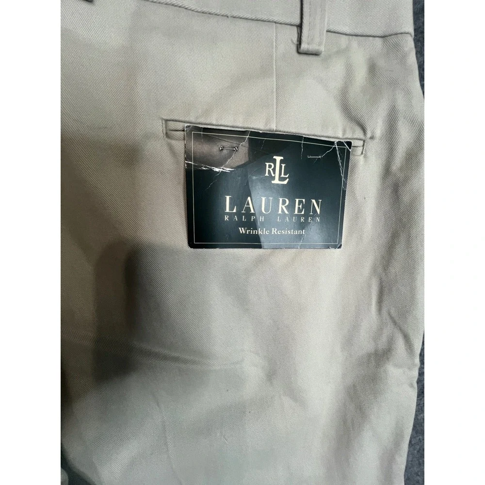 Lauren Ralph Lauren Mens Wrinkle Resistant Cotton Chino Dress Pants Tan 40x30